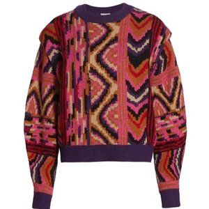 Farm Rio Stripes & Patches Sweater